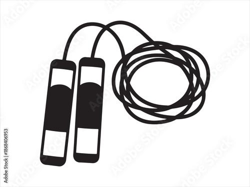 Jump rope silhouette, jump rope icon, black jump rope silhouette vector illustration 