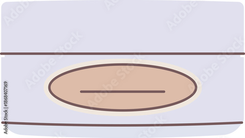 Cream Jar Front View Cartoon