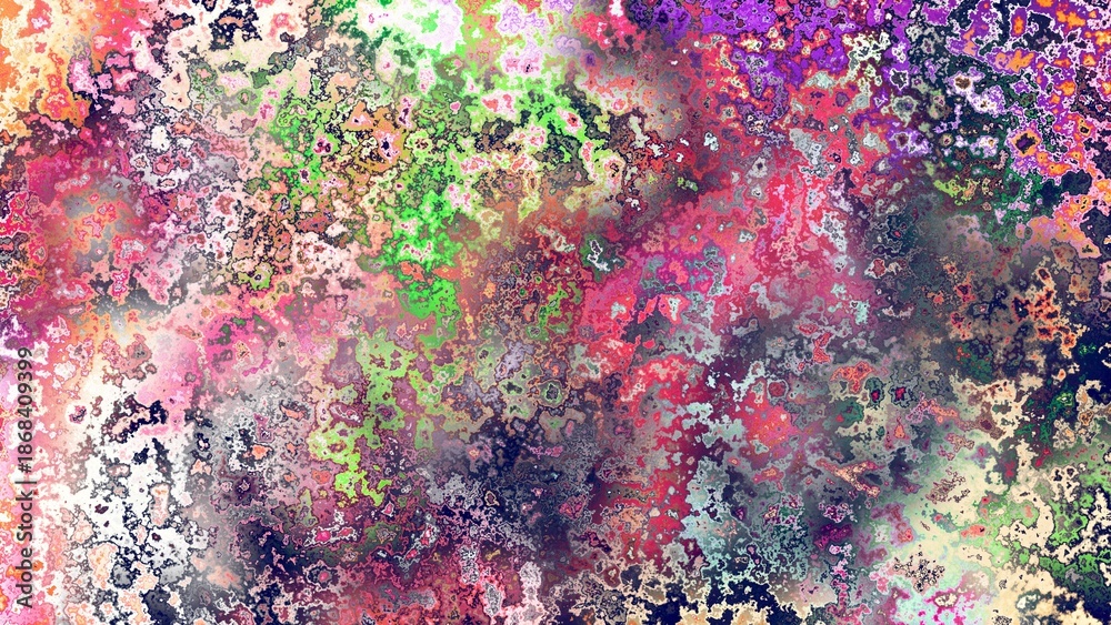 Fototapeta premium Abstract rust-like organic texture with vibrant marbled colors, corroded metal surface effect and expressive chaotic pattern
