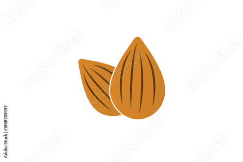 Almond nut icon, almond line icon nut, tasty almond nut icon.