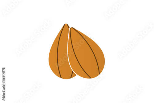 Almond nut icon, almond line icon nut, tasty almond nut icon.