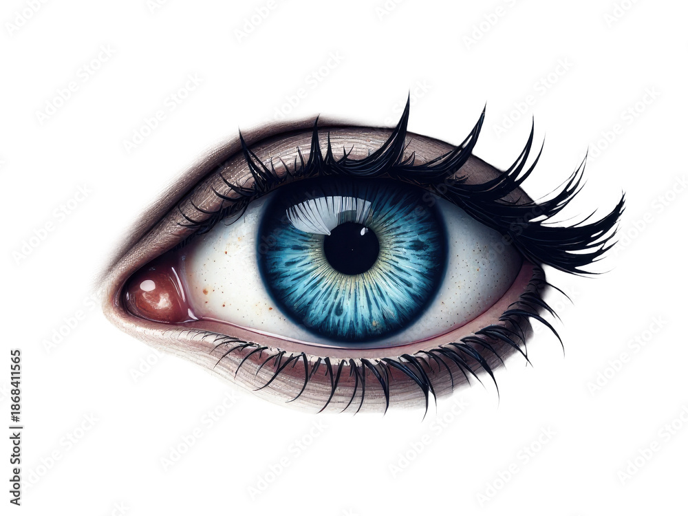 Fototapeta premium A close-up shot of a person's blue eye,