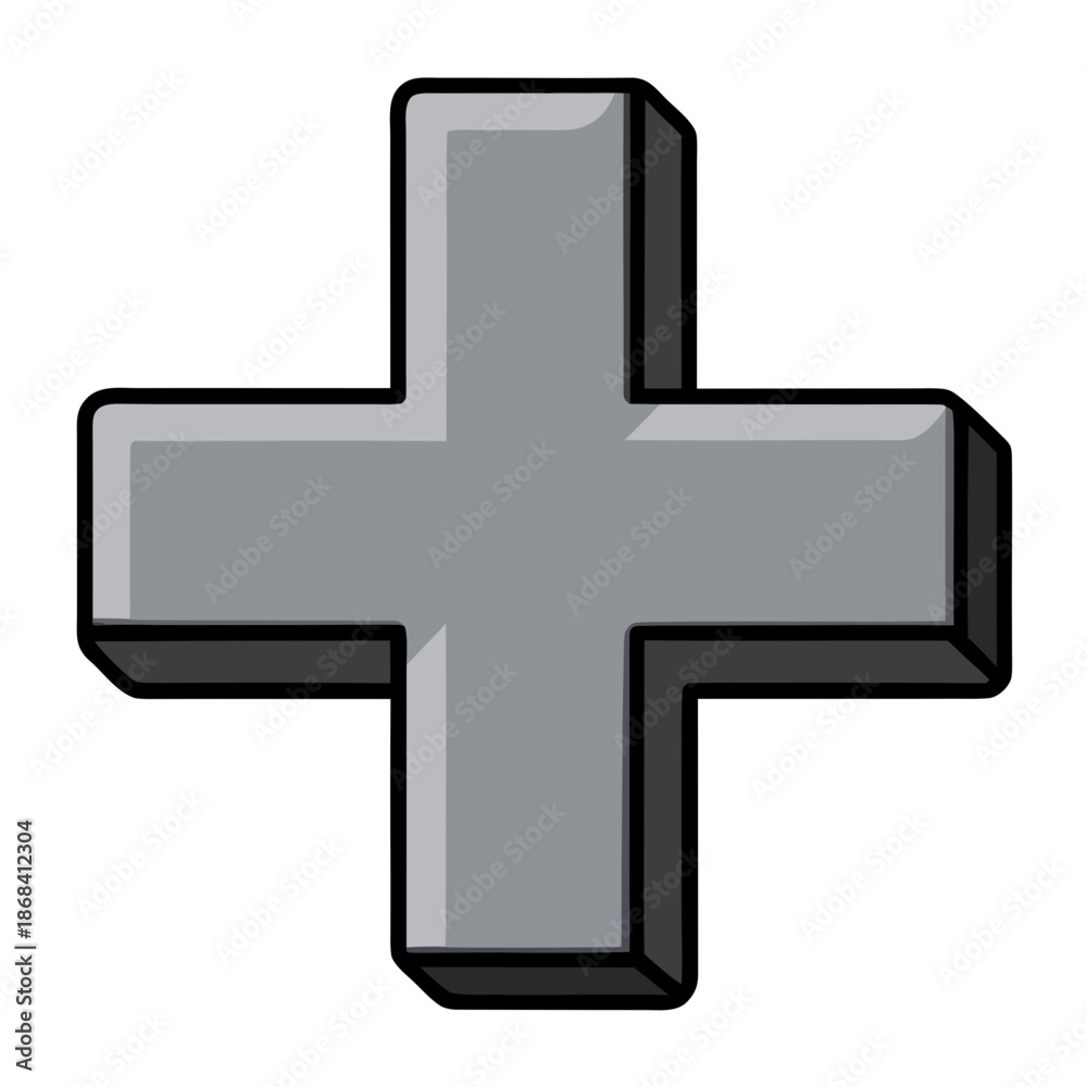 Obraz premium Three dimensional plus symbol
