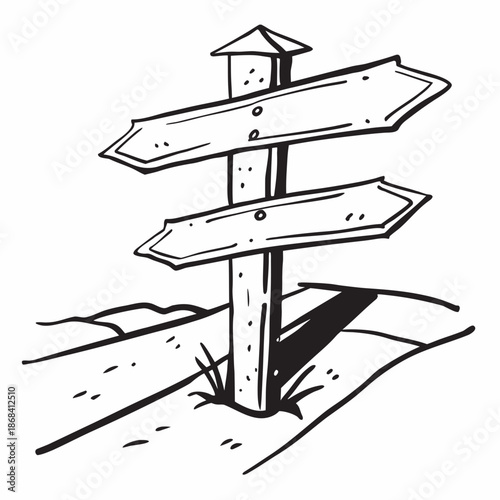 Directional signpost with multiple paths