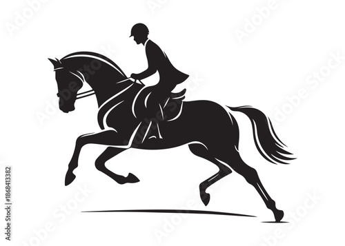 equestrian logo silhouette vector, horse equestrian logo design illustration, jumping horse racing logo vector silhouette, jumping horseman logo vector silhouette on white background