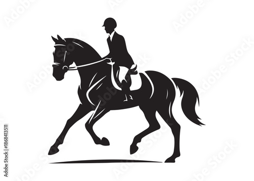 equestrian logo silhouette vector, horse equestrian logo design illustration, jumping horse racing logo vector silhouette, jumping horseman logo vector silhouette on white background