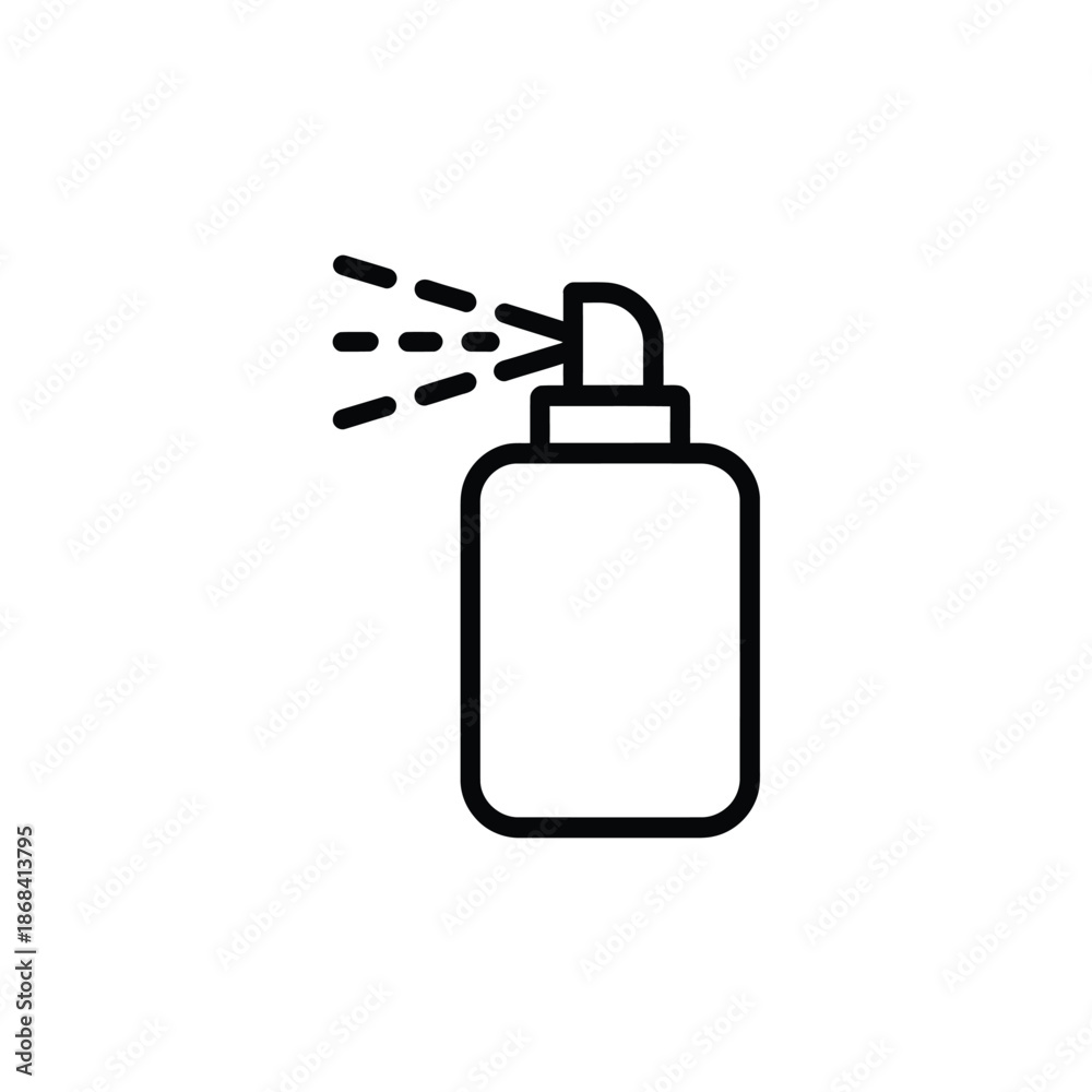 Fototapeta premium Spray bottle icon with liquid spraying out