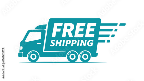 Free Shipping Truck Icon Symbolizing Fast Delivery and Logistics for E-commerce and Business