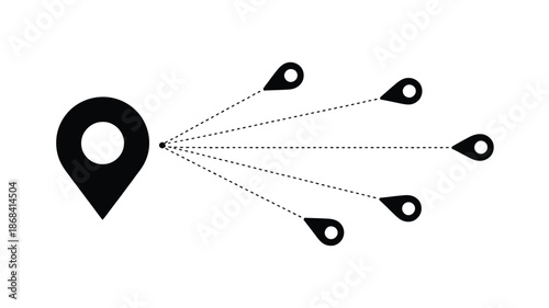 Location pin expanding to multiple connected points on map