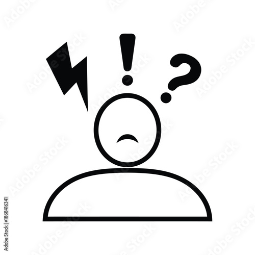 Person with confused expression and questioning thoughts above head