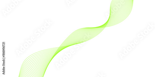 Smooth abstract green wave design featuring eco-friendly curves and light motion lines for a modern nature style wallpaper vector illustration