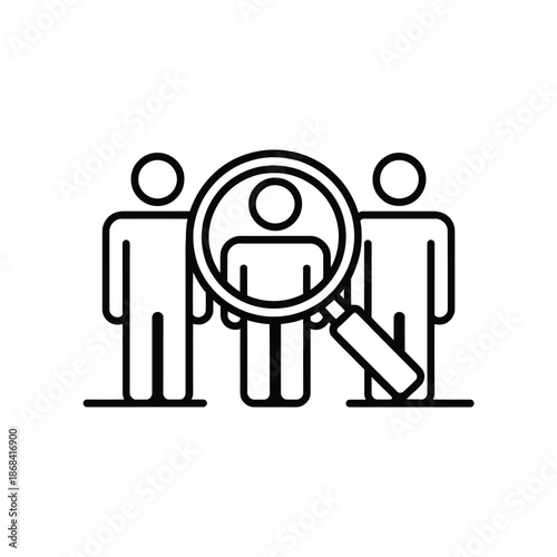 People being examined or investigated with a magnifying glass