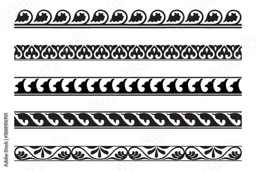 Set of decorative ornamental border - Vector modular