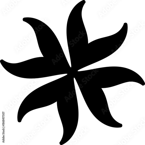 Star Anise Swirl Symbol Silhouette