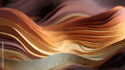 Colorful Waves of Layered Paper Creating a Dynamic Abstract Texture