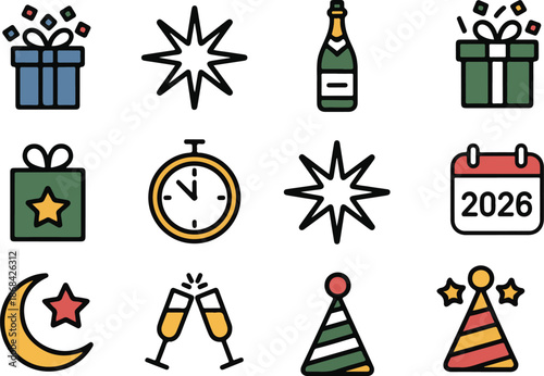 christmas icons set