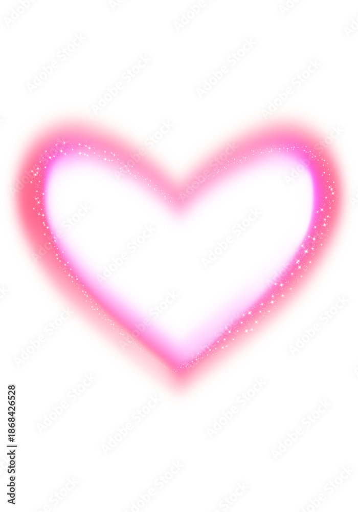 Obraz premium Soft Pastel Gradient Blurred Heart With Stardust Shape Decoration On Transparent Background
