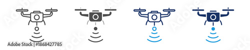 drone icon set multiple concept
