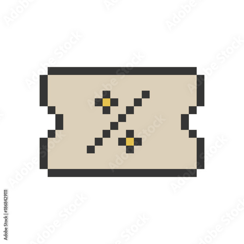 percentage coupon icon pixel art