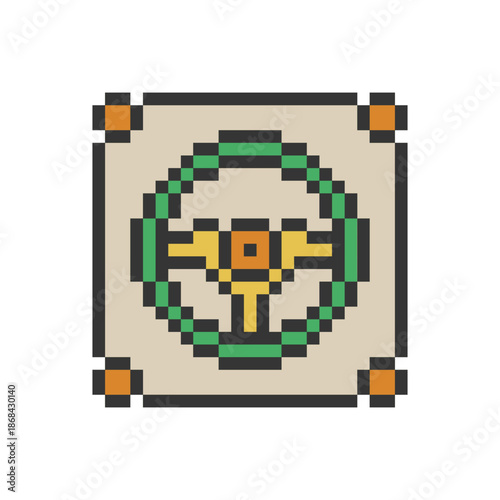 car steering wheel pixel art