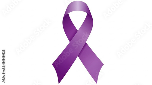 Purple awareness ribbon symbolizing support and solidarity on a white background for social causes and health campaigns with purple ribbon and solidarity symbol