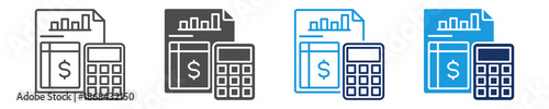 accounting icon sheet multiple concept