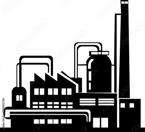 silhouette of industrial factory