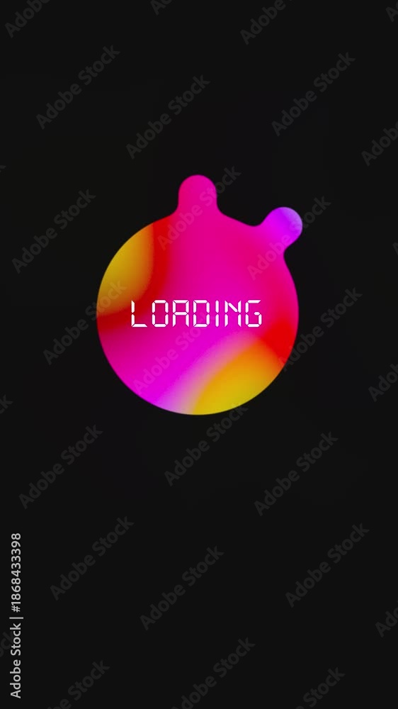 Liquid gradient blob loading animation on black background video ...