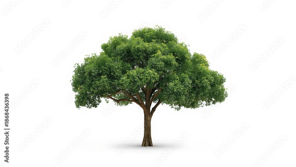 Obraz premium Lone tree on a white background with a transparent outline