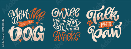 Dog bandana Print. Cute hand drawn doodle lettering quote about dog lovers. Lettering for t-shirt design, mug print, bag print, clothes fashion. 100% hand drawn vector image.
