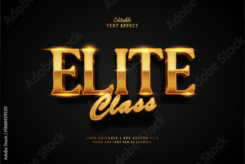 Elite Class Editable Text Effect Style 3d Luxury Gold