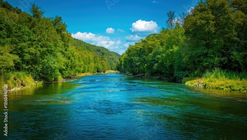 Lovely river amidst lush greenery