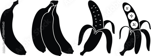 Black and white illustration of various pea pods