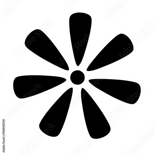 Flower Flat Black Vector Icon Minimal Botanical Symbol Illustration for Web App UI Design Logo and Graphic Elements