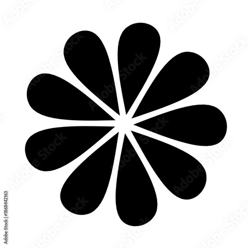 Flower Flat Black Vector Icon Minimal Botanical Symbol Illustration for Web App UI Design Logo and Graphic Elements