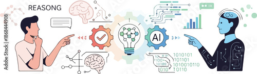 Human and AI Collaborating to Validate Scientific Truth Illustration