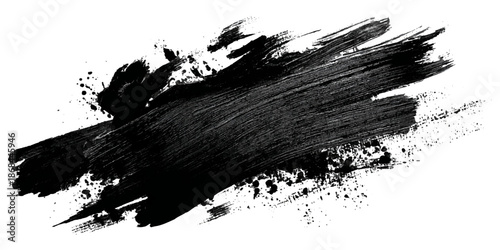 Abstract grunge brush stroke paint blot rough black texture .banner design artistic dirty splatter background .hand drawn ink stroke element for creative layout and artwork.