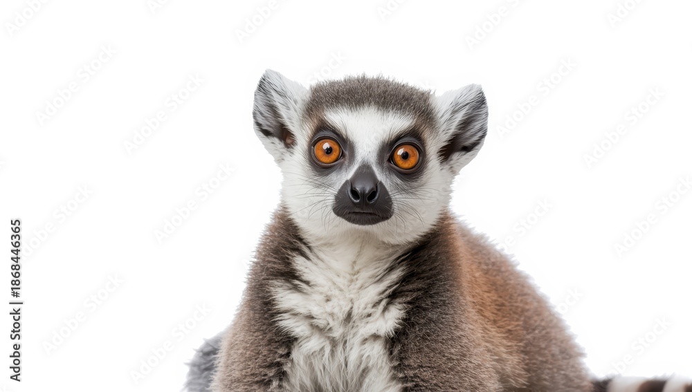 Fototapeta premium lemur set against a white backdrop