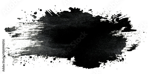 Abstract grunge brush stroke paint blot rough black texture .banner design artistic dirty splatter background .hand drawn ink stroke element for creative layout and artwork.