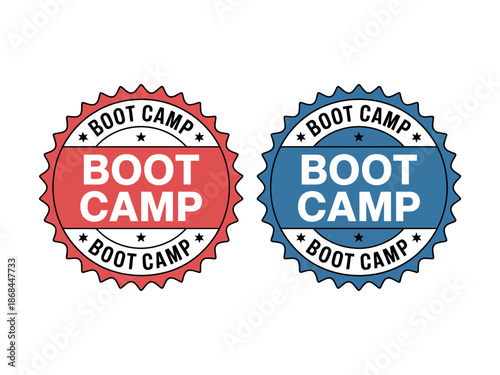 Colorful Boot Camp Badges Logos