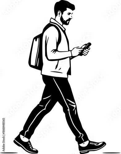 Deadline Concept Person Walking Looking at Watch
