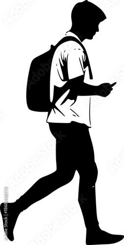 Time Management Concept Person Walking Illustration