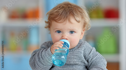 Baby drinking from a bottle...