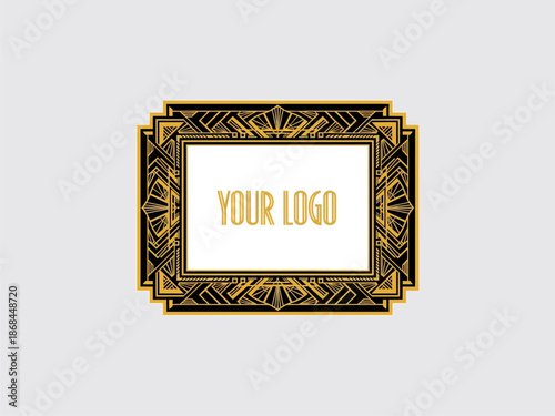 Gold and Black Ornate Picture Frame.