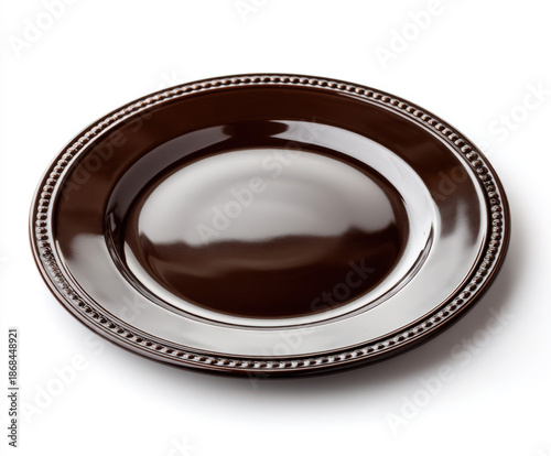 Brown plate isolated on white