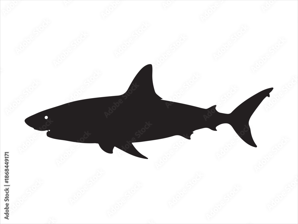 Obraz premium shark silhouette, silhouette of a shark vector illustration 