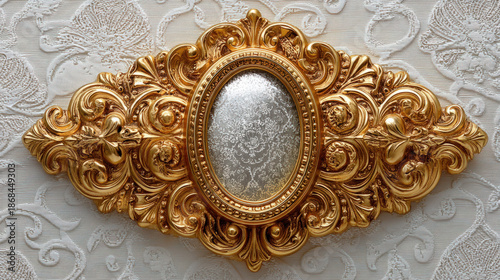 Classic salon with damask w...