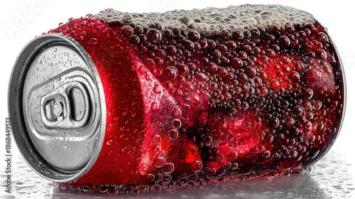 Drinking soda from a cold a...