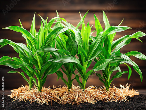 Farm crops growing