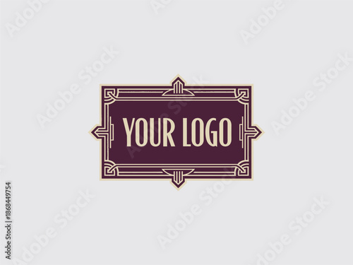 Luxury Logo Template with Ornate Design Elements.